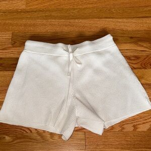 Abercrombie & Fitch White Ribbed Athletic Shorts